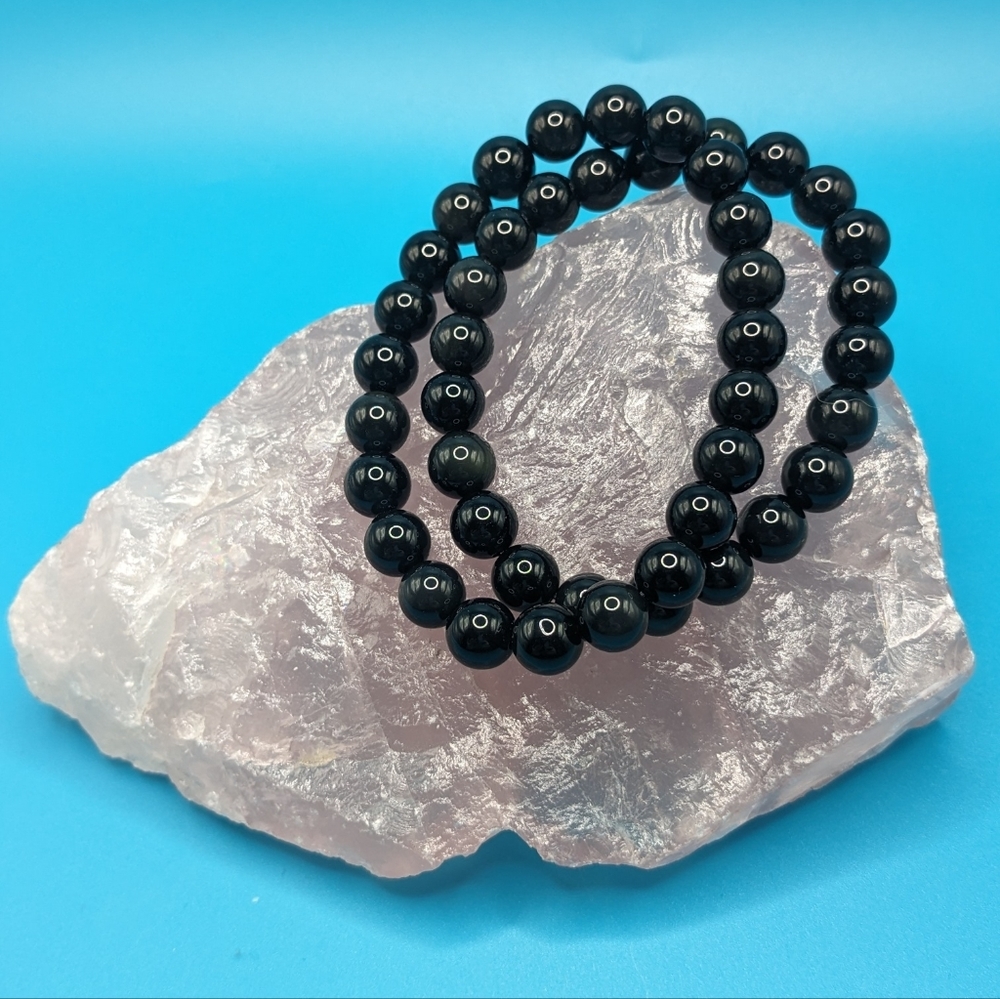 Stunning rainbow obsidian 8mm beaded bracelet